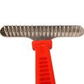 pet comb Dematting Comb for Dogs and Cats Dematting Tool Pet Detangler DIY Dog Cat Grooming Rake Brush (Red)