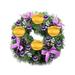 Christmas Savings Clearance! amlbb Christmas Wreath Purple Ribbon Advent Candle Holder Christmas Advent Centerpiece For Home Church