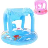 Baby Inflatable Pool Float Ring Baby Pool Float with Canopy Baby Swimming Float Kiddie Float Baby Seat Float Safe Cute Children