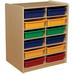 Wood Designs (12) 3 Letter Tray Storage Unit with Assorted Trays