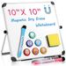 NUOLUX 10 x 10 in Dry Erase Board Double Sided Desktop Standing White Board Tabletop Message Board Reminder for School Home Office