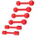 Children Dumbbell 6pcs Hand Grip Dumbbell Wooden Fitness Dumbbell Portable Weight Lifting Dumbbell Gymnastic Equipment Props for Kids Gym Home (Red)