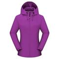 snowsong Womens Jacket Fall Outfits Ladies Solid Hooded Slim Pocket Single Layer Outdoor Jacket Mountaineering Jacket Raincoat Windbreaker Jacket Womens Coats Purple 4XL