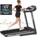 SYTIRY Folding Treadmill with 10 HD TV Touchscreen Manual Incline Treadmill with 3.25HP Brushless Motorand WiFi Connection Bluetooth Speakers Speed Range 0.5-9 mph 3D Virtual Sports Scene