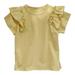 Toddler Boys Girls Shirts Short Sleeve Round Neck Solid Color Casual Outwear Tops Size 120;4-5Y