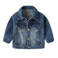 Eashery Kids Baby Girls Boys Jacket Full Zip Hooded Jacket Lightweight Pullover Top Boys Jacket (Blue 12-18 Months)