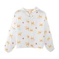 Eashery Girls and Toddlers Lightweight Jacket Little Big Girls Spring Autumn Denim Jacket Long Sleeve Cotton Pullover Tops Toddler Jacket (White 4-5 Years)