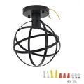 Pendant Light Hanging Ceiling Lamp Retro Style Iron Black Metal Cage Light for Kitchen Living Dining Room 85â€‘250VEU E27