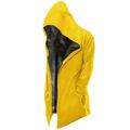 Lovskoo Men s Thicken Warm Winter Coat Sherpa Hooded Jackets Vintage Long Sleeve Cardigan Pockets Solid Color Plush Fleece Outerwear Coat Yellow