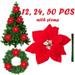YHDSN 8 Artificial Poinsettia Fake Christmas Flowers Red Silk Realistic Flowers Christmas Tree Ornaments Decoration Xmas Wreaths Decor 24 Pcs Fake Flowers Heads