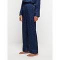 River Island Jacquard Star Pyjama Trouser - Navy, Navy, Size M, Women