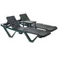 Resol - Master Sun Loungers & Side Table Set - Green - 3Pc