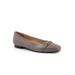 Wide Width Women's Harmony Dressy Flat by Trotters in Grey (Size 7 1/2 W)