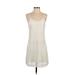 Love, Fire Casual Dress - A-Line Scoop Neck Sleeveless: Ivory Print Dresses - Women's Size Medium