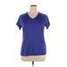 Champion Active T-Shirt: Blue Chevron/Herringbone Activewear - Women's Size X-Large