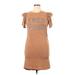 Mia Joy Casual Dress - Shift Crew Neck Short sleeves: Brown Dresses - New - Women's Size 14