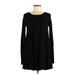 Brandy Melville Casual Dress - A-Line Scoop Neck Long sleeves: Black Print Dresses