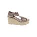 Franco Sarto Wedges: Espadrille Platform Boho Chic Gray Print Shoes - Women's Size 9 - Open Toe