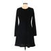 Gap Casual Dress - A-Line Crew Neck Long sleeves: Black Print Dresses - Women's Size Medium