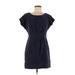 Forever 21 Casual Dress - Wrap: Blue Solid Dresses - Women's Size Medium