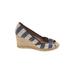 G.H. Bass & Co. Wedges: Blue Print Shoes - Women's Size 7 1/2 - Open Toe