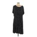 Ann Taylor LOFT Outlet Casual Dress - A-Line Scoop Neck Short sleeves: Black Dresses - Women's Size 24 Plus