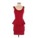 Forever 21 Casual Dress - Party Scoop Neck Sleeveless: Red Print Dresses - Women's Size Medium