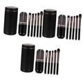 FRCOLOR 3 Sets Makeup Brush Set Makeup Sets Travel Makeup Brush Portable Brush Bedazzled Makeup Makeup Brush Cover Makeup Organizer Abs Brush Rod Black Handle Mini