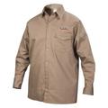 LINCOLN ELECTRIC KH841L Flame-Resistant Collared Shirt,Khaki,L