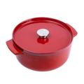 KitchenAid Cast Iron Ø 26cm/5.2 Litre Casserole with Lid, Robust & Durable,Searing,Browning or Frying,PFAS-Free Enamel Interior,Induction,Ergonomic Handle,Oven Safe up to 260°C,Empire Red