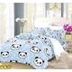 INDREAM Panda Duvet Cover Cute Hand-drawn Comics Bedding Set for Bedroom Decoration,Single/Double/King Size Bed Sets 3/4 Pieces(1 Duvet Cover with 2 Pillow Shams or Sheet) (Single-3PCS,A)