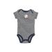 Carter's Short Sleeve Onesie: Blue Stripes Bottoms - Size 3 Month