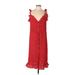 Shein Casual Dress - High/Low Plunge Sleeveless: Red Dresses - Women's Size Large