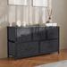 Ebern Designs Draven 5 Drawer Storage Dresser w/ Cast Iron Frame, Wood Top & Fabric Drawers Metal in Black | 21.5 H x 39.25 W x 11.75 D in | Wayfair