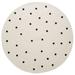 White 96.063 x 96.063 x 0.01 in Area Rug - Latitude Run® Totit Beige & Black Spotted Round Rug & Sisal | 96.063 H x 96.063 W x 0.01 D in | Wayfair