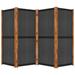 Red Barrel Studio® Latitude Run® 4-Panel Room Divider Black 110.2"X70.9" Wood/Canvas in Gray/Brown | 70.9 H x 110.2 W in | Wayfair