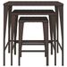 Latitude Run® Nesting Tables 3 Pcs Black Poly Rattan Wicker/Rattan in Brown | 23.6 H x 23.6 W x 17.7 D in | Outdoor Furniture | Wayfair