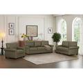 Alcott Hill® Caitline 3 - Piece Living Room Set Faux Leather in Gray | 34.5 H x 82.68 W in | Wayfair Living Room Sets
