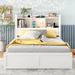 Red Barrel Studio® Eilhard Bookcase Bed Wood in White | 43.3 H x 57.6 W x 88.6 D in | Wayfair DF9B4154A1B245239516B4BAC23FCABE