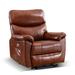 Latitude Run® Gesica 36.2" Wide Power Recliner Faux Leather/Stain Resistant/Water Resistant in Brown | 41.3 H x 36.2 W x 34.6 D in | Wayfair