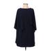 Halston Heritage Casual Dress - Shift Crew Neck 3/4 sleeves: Blue Print Dresses - Women's Size 2