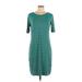 Lularoe Casual Dress - Shift Scoop Neck Short sleeves: Teal Print Dresses - Women's Size Large