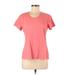 Columbia Active T-Shirt: Pink Solid Activewear - Women's Size Medium