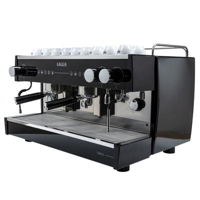 Gaggia VETRO2GSTD + INSTALL BLACK (MGV292XPUS) Semi Automatic Commercial Espresso Machine w/ 2 Groups, 2 Steam Valves, & 2 Hot Water Valve - 220v/1ph, Stainless Steel