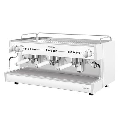 Gaggia VETRO3GSTD + INSTALL WHITE (MGV293XPUS) Semi Automatic Commercial Espresso Machine w/ 3 Groups, 3 Steam Valves, & 3 Hot Water Valve - 220v/1ph, 220 V, Stainless Steel