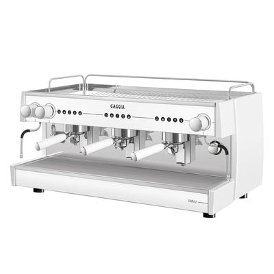 Gaggia VETRO3GSTD Semi Automatic Commercial Espresso Machine w/ (3) Groups, (2) Steam Valves, & (1) Hot Water Valve - 220v/1ph, 220 V, Stainless Steel