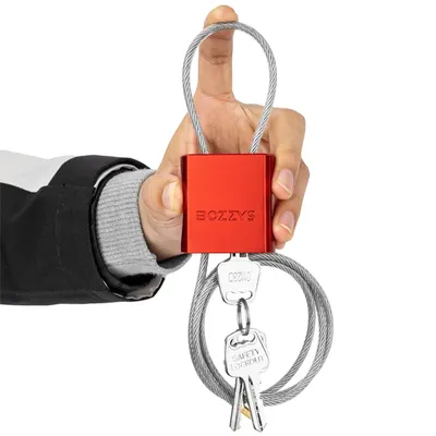 BOZZYS Adjustable Cable lockout Padlock Industrial security Lock with Cable 4MM Diameter Steel Cable for Industrial Safety