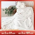 Baby Blanket Fluffy Warm Coral Fleece Cartoon Blanket Soft Swaddle Newborn Stroller Sleeping Blanket