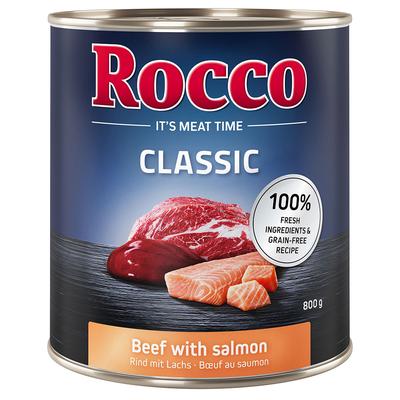 24x800g bœuf, saumon Rocco Classic Boîtes pour chien