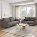 Furniture of America Isidora Contemporary Boucle Sofa Set with Back Pillows and Wooden Legs, 2-Piece or 3-Piece Options